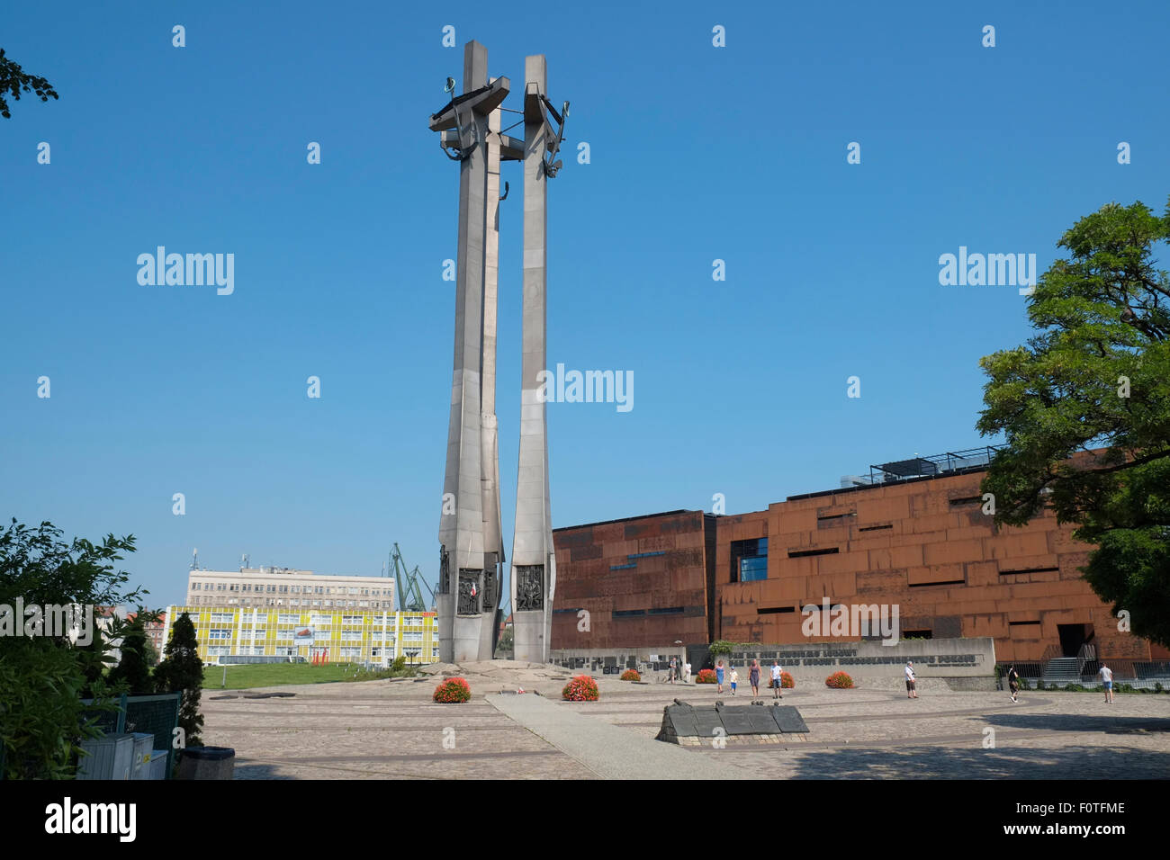Das Denkmal für die gefallenen Werft Arbeiter 1970, Solidarität Square, Danzig, Polen. Stockfoto Das Denkmal für die gefallenen Werft Arbeiter 1970, Solidarität Square, Danzig, Polen. Stockfoto