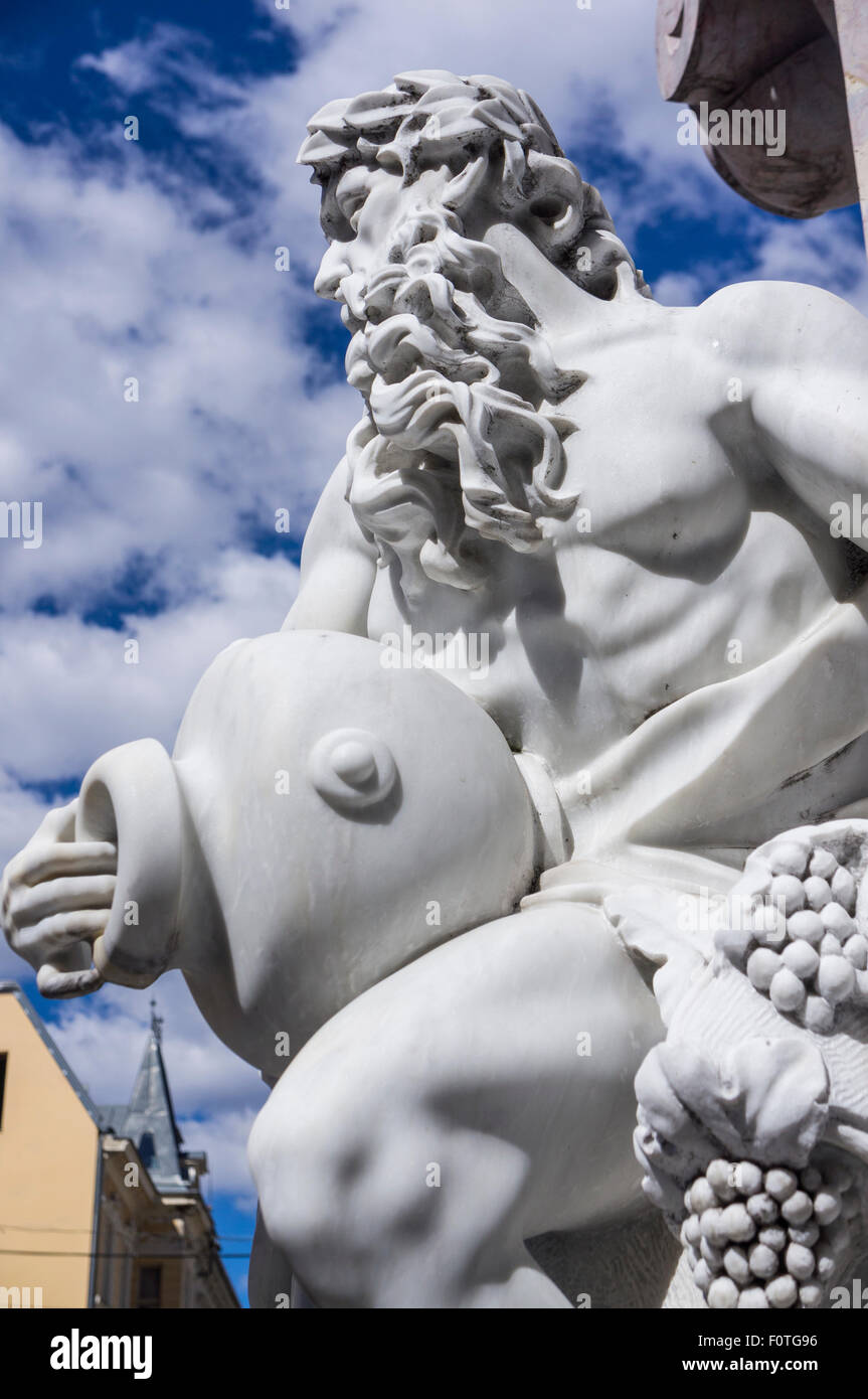 Francesco Robba Brunnen am Stadtplatz in Ljubljana. Stockfoto