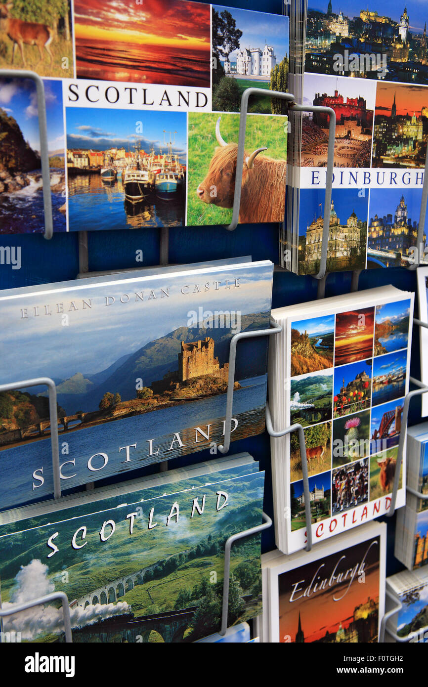 Postkarten in Edinburgh, Schottland Stockfoto