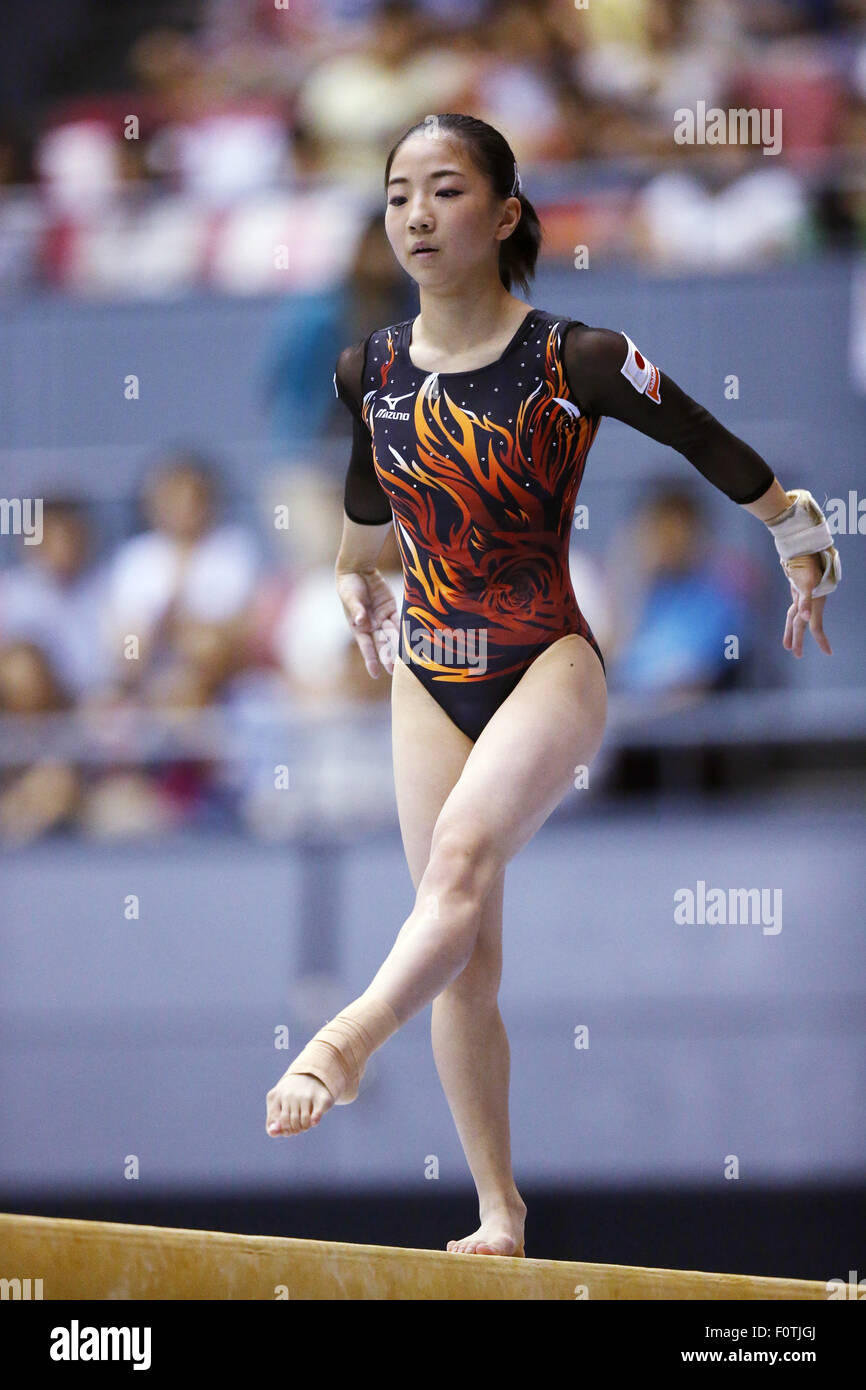 Hiroshima, Japan. 2. August 2015. Asuka Teramoto (JPN) Kunstturnen: 6. asiatische Gymnastik Meisterschaften Frauen Apparat Schwebebalken in Hiroshima, Japan. © Jun Tsukida/AFLO SPORT/Alamy Live-Nachrichten Stockfoto