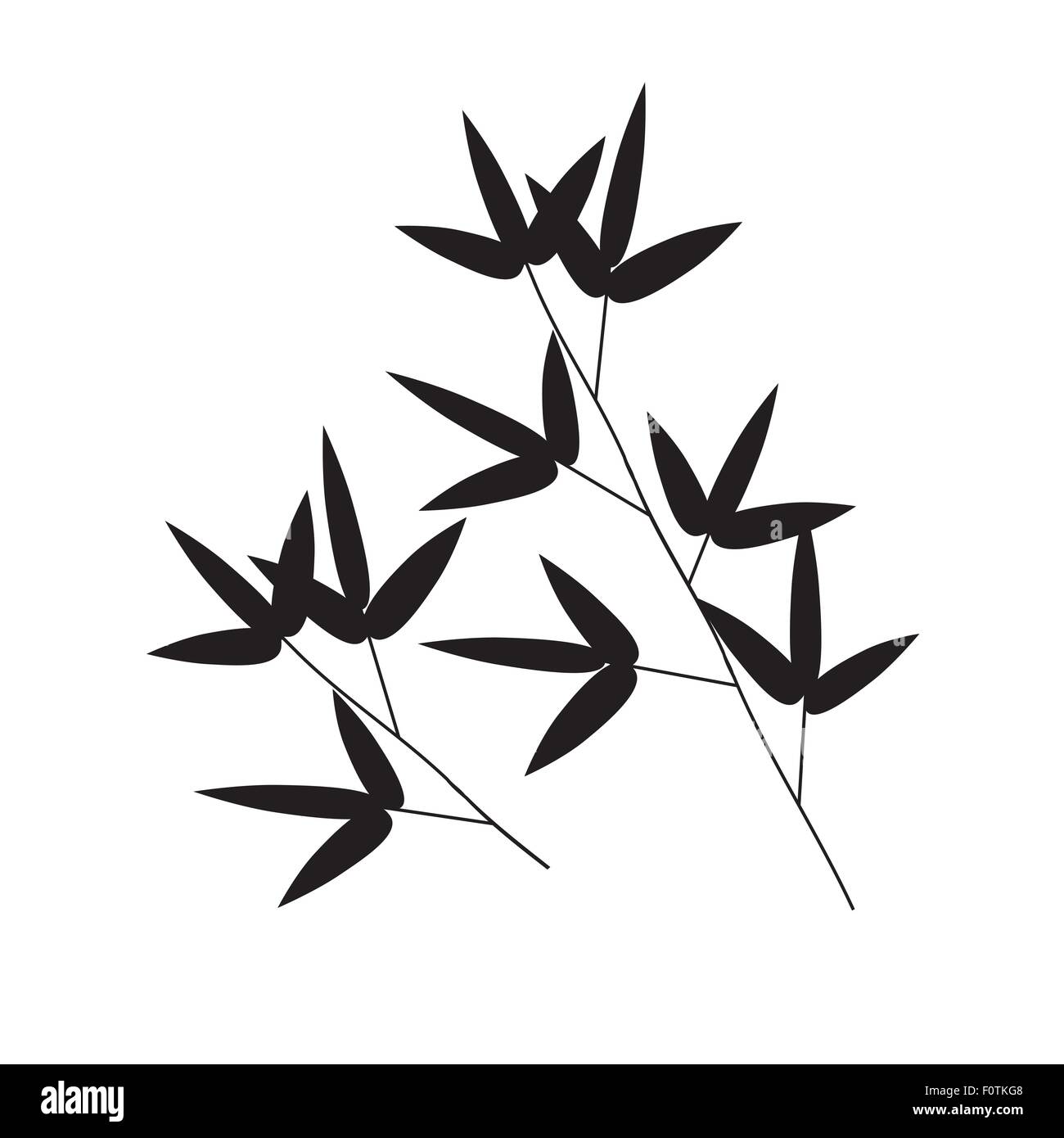 Stiele und Bambus Blätter Hintergrund. Vektor-Illustration Stock Vektor