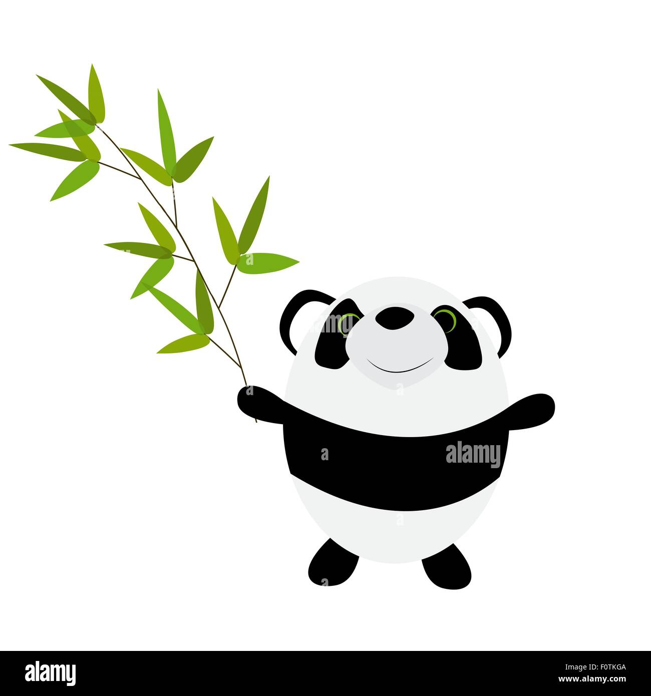 Niedliche kleine Panda mit Bambus-Blätter Stock Vektor