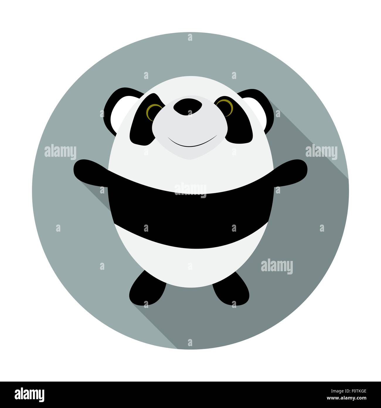 Niedliche kleine flache Panda-Symbol Stock Vektor