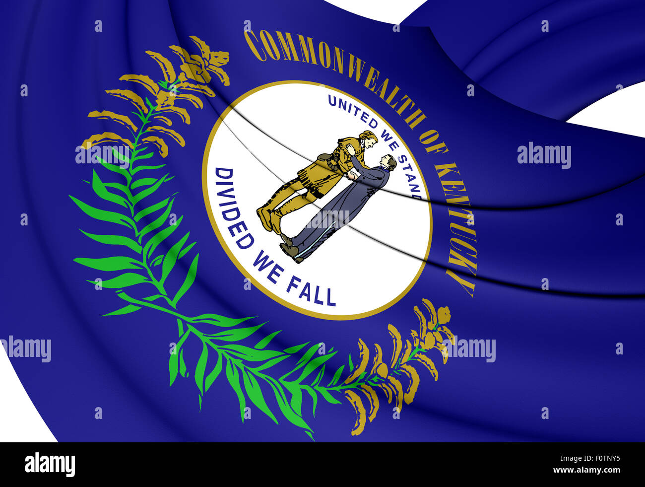 Flagge von Kentucky, USA. Hautnah. Stockfoto