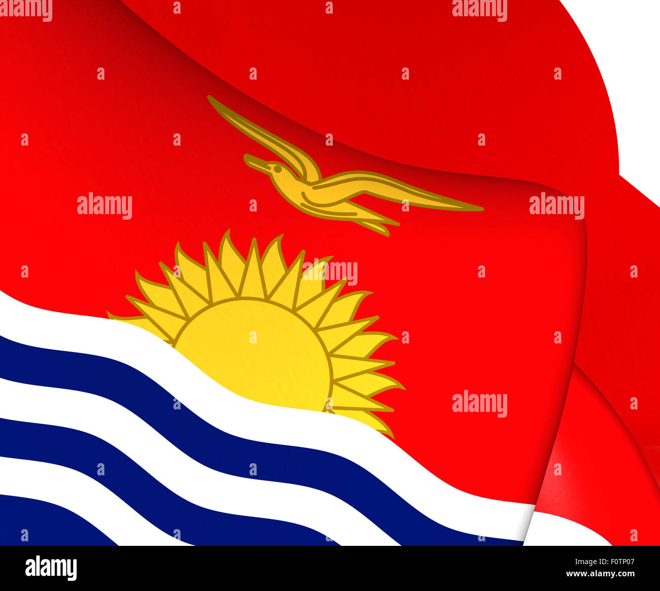 Flagge von Kiribati. Hautnah. Stockfoto