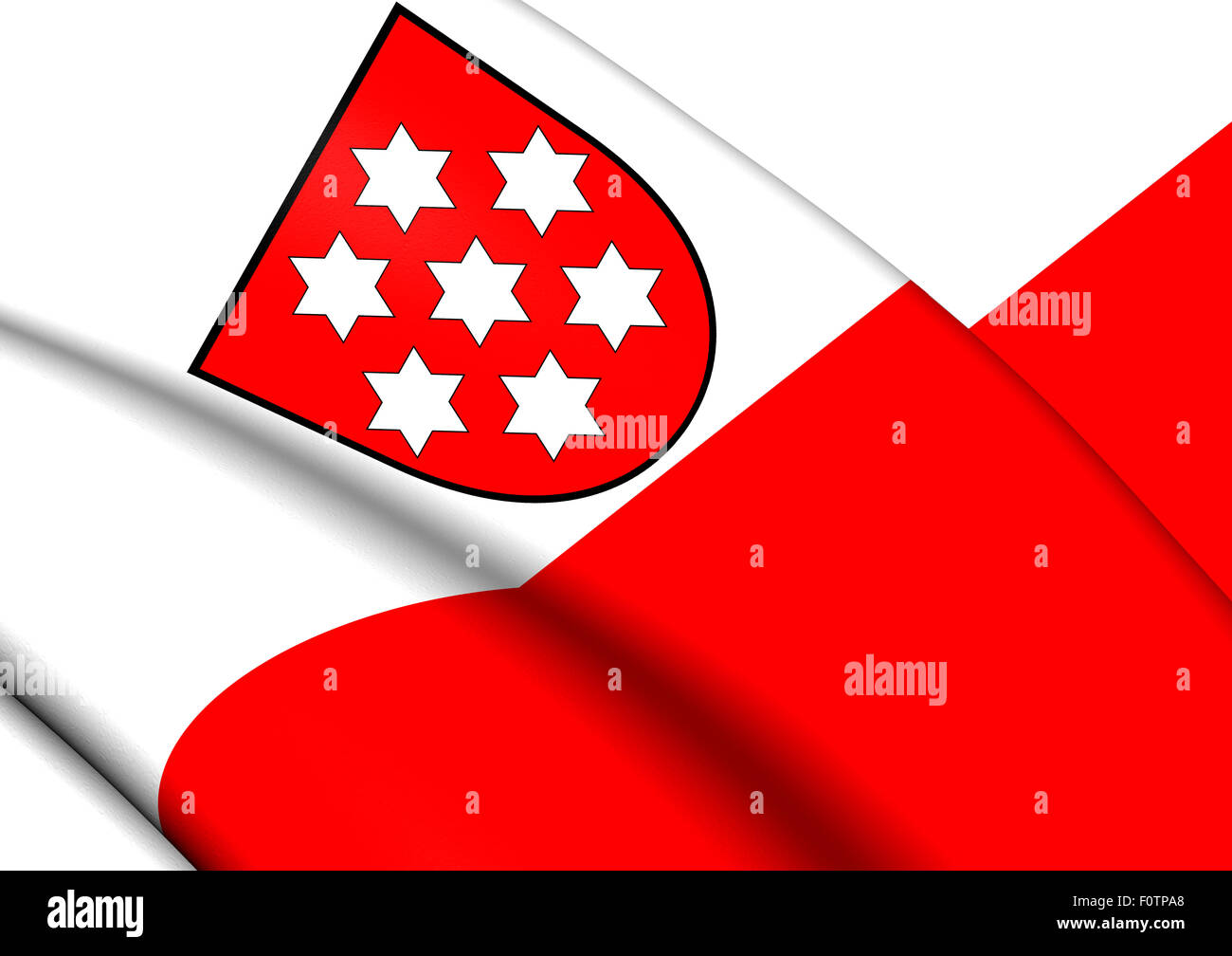 3D Flagge Thüringen (Weimarer Republik), Deutschland. Hautnah. Stockfoto