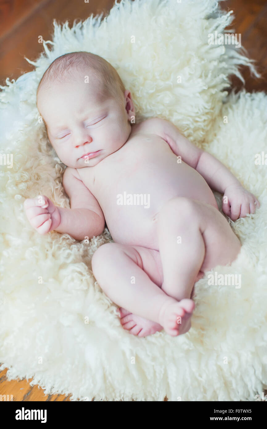 Neugeborenes Baby schläft fest 15 Tage Stockfoto