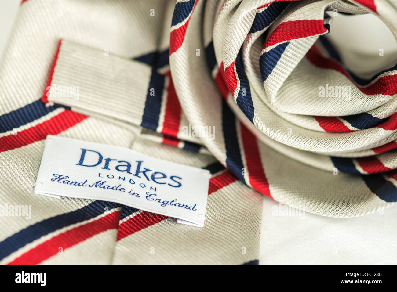 Drake Krawatte, Drakes London in England handgefertigt Stockfoto