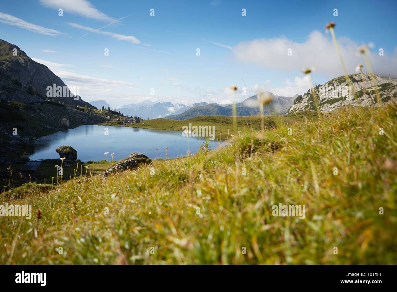 Lago di Valparola, Valparola Pass, Dolomiten, Cortina d ' Ampezzo, Belluno, Italien Stockfoto