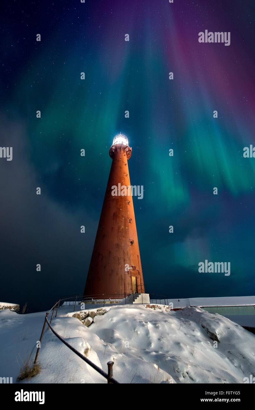 Leuchtturm Andenes, Norwegen Stockfoto