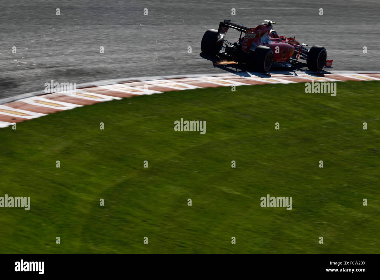 Circuit de Spa-Francorchamps, Belgien. 21. August 2015. Motorsport: FIA Formula One World Championship 2015, Grand Prix von Belgien, #7 Kimi Räikkönen (FIN, Scuderia Ferrari), Credit: Dpa picture-Alliance/Alamy Live News Stockfoto