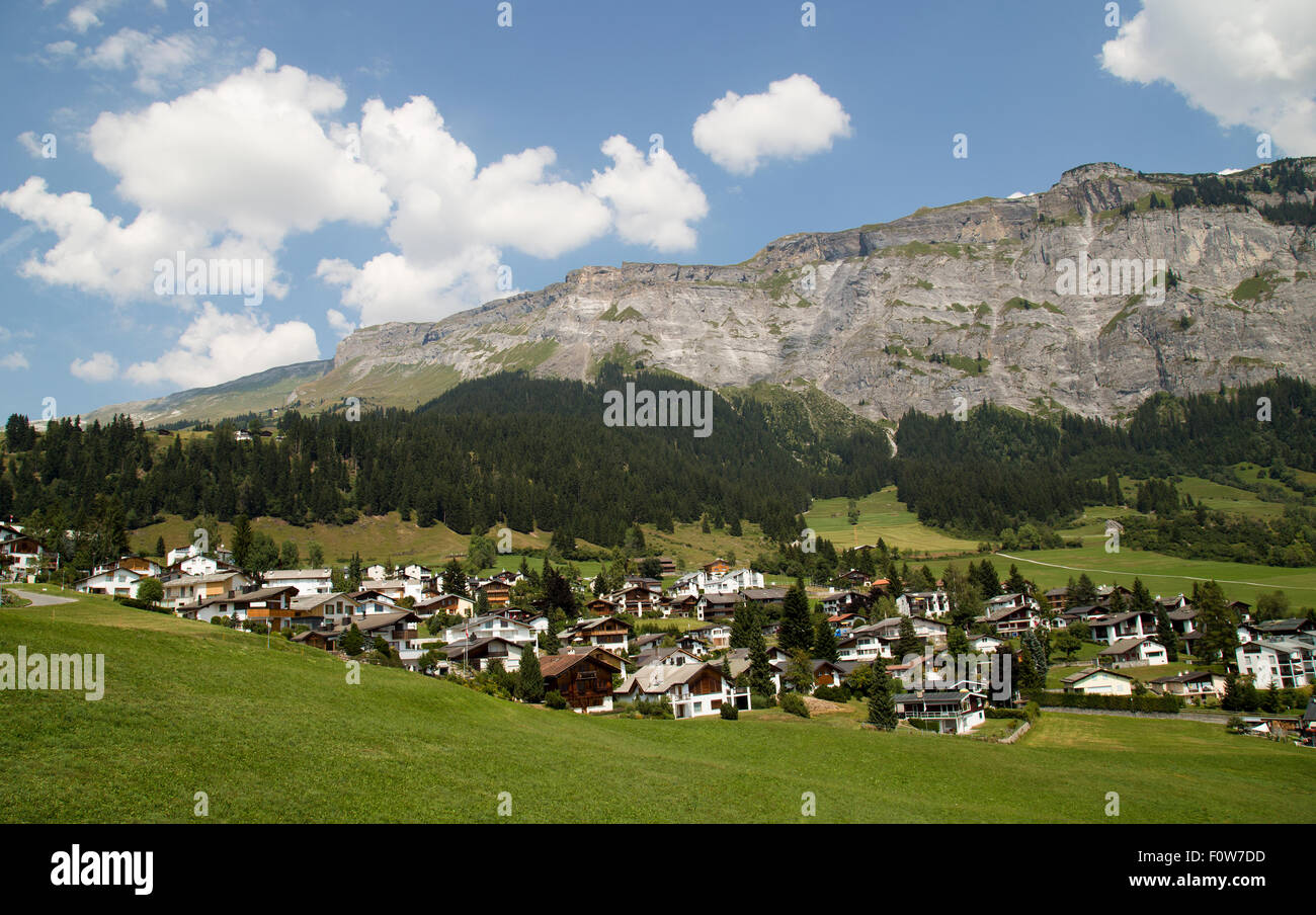 Ansicht OfFlims in den Schweizer Alpen Stockfoto