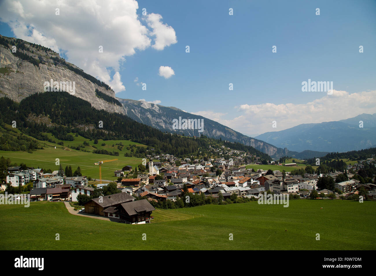 Blick auf Flims in den Schweizer Alpen Stockfoto