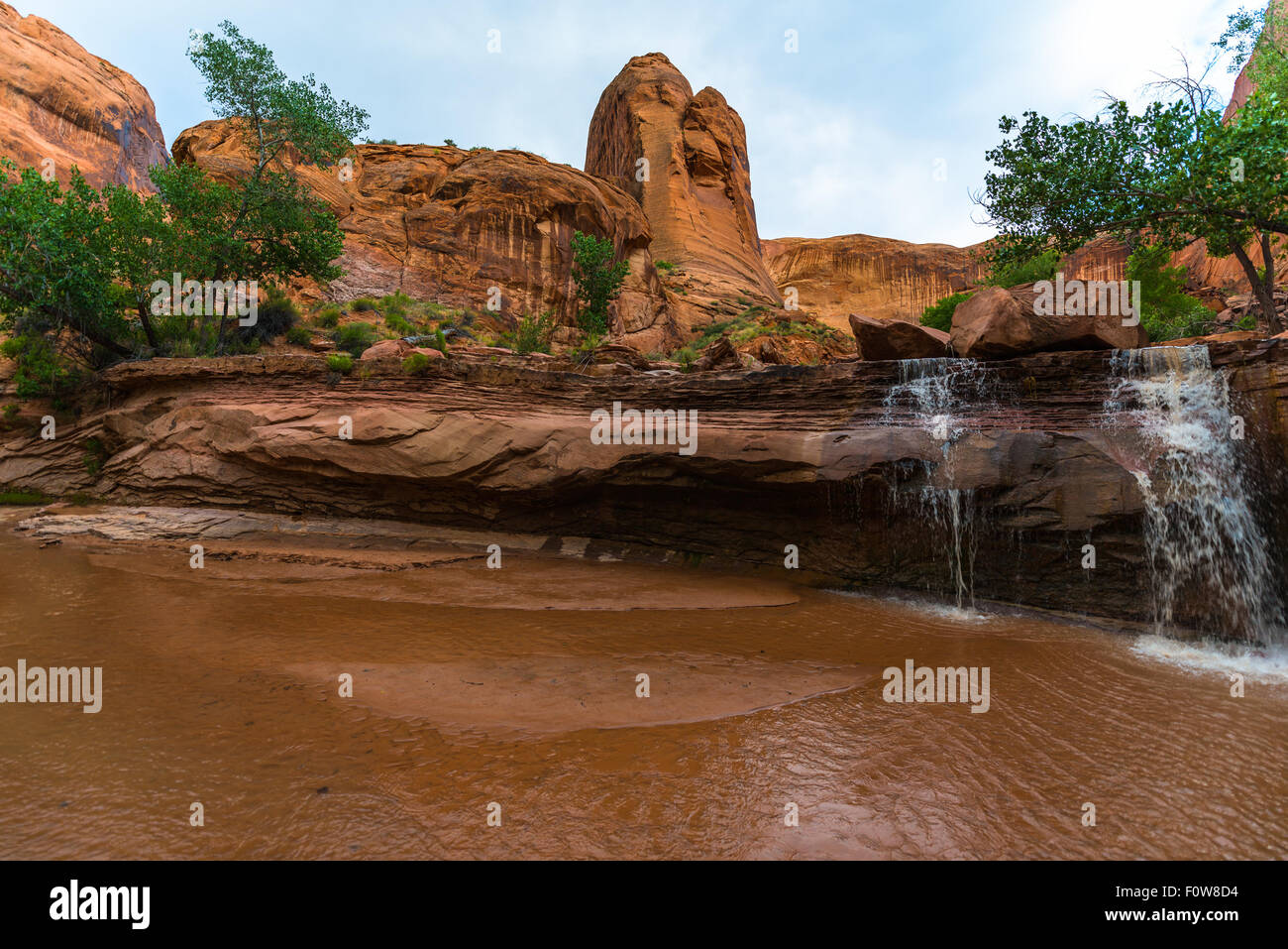 Schöner Wasserfall auf Coyote Gulch Trail Escalante National Utah Stockfoto