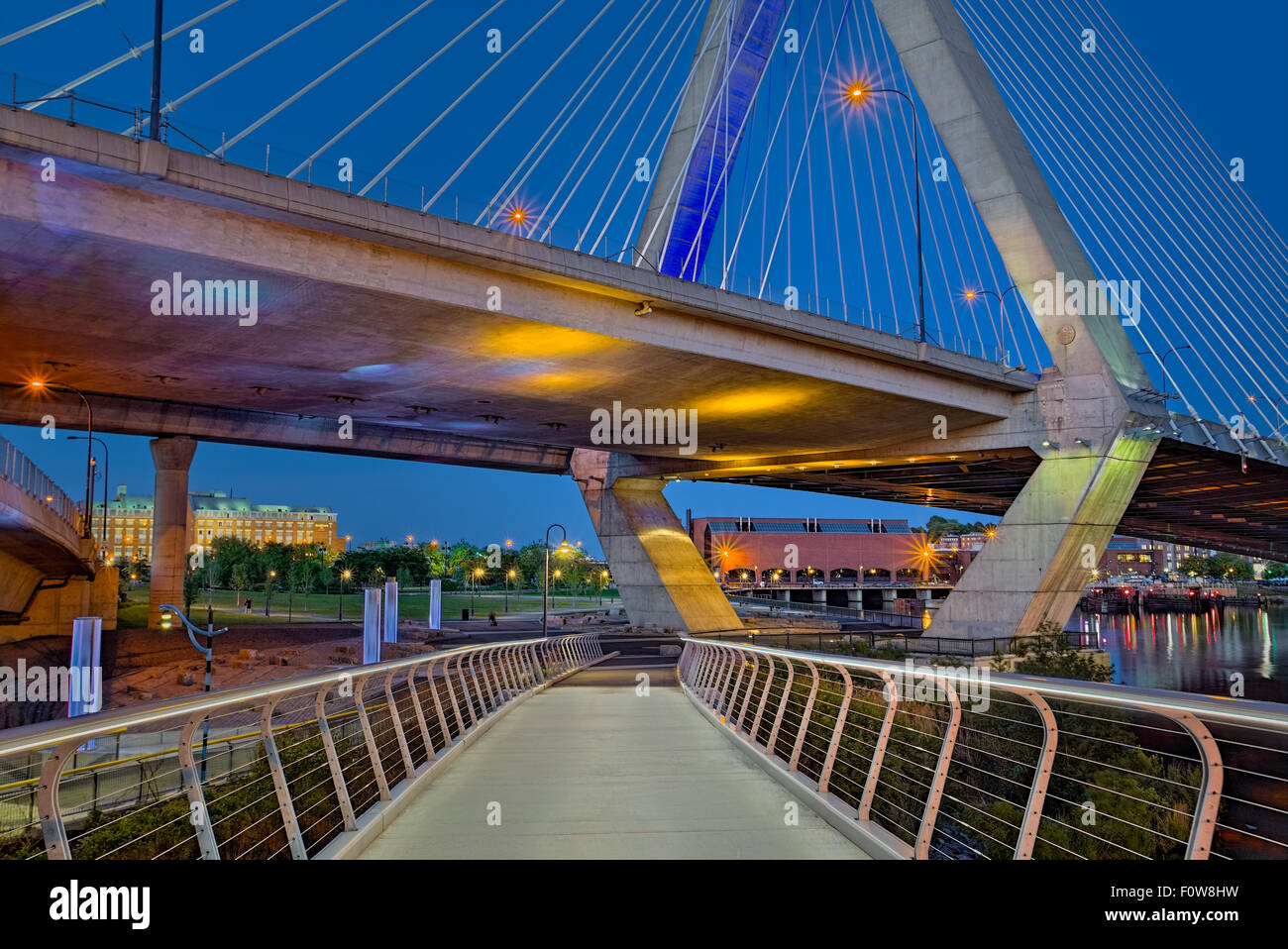 Die Leonard P. Zakim Bunker Hill Memorial Bridge. Stockfoto