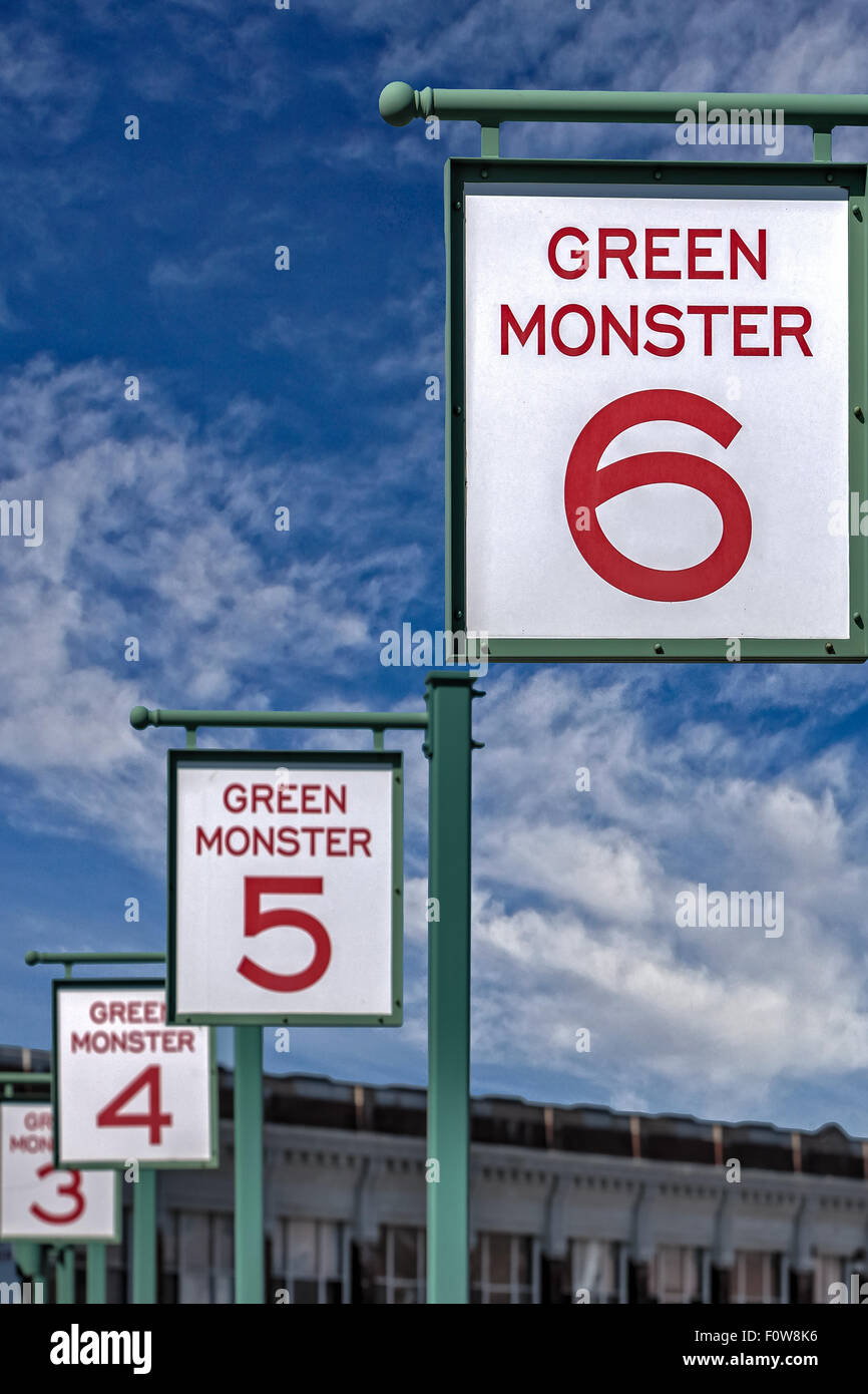 Boston Red Sox Fenway Park in Kenmore Square in Boston, Massachusetts, gelegen. Stockfoto
