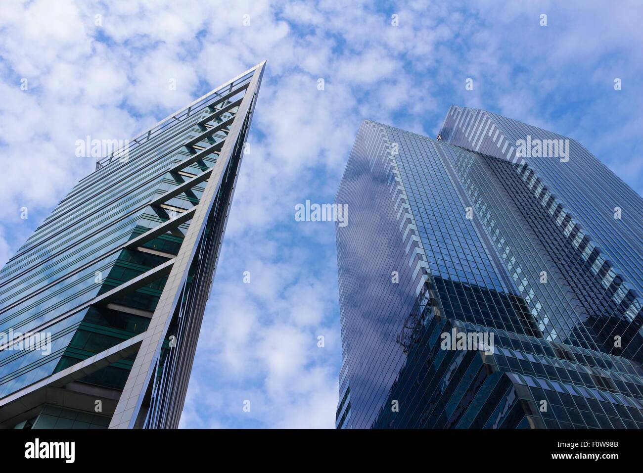 Bank of America Plaza und Ogilvie Transportation Center. Chicago, Illinois. Stockfoto