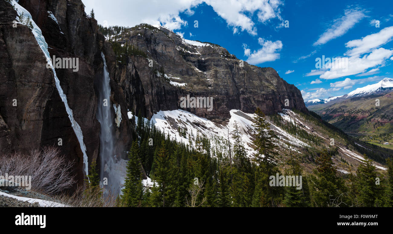 Bridal Veil Falls Frühling in Telluride, Colorado Stockfoto