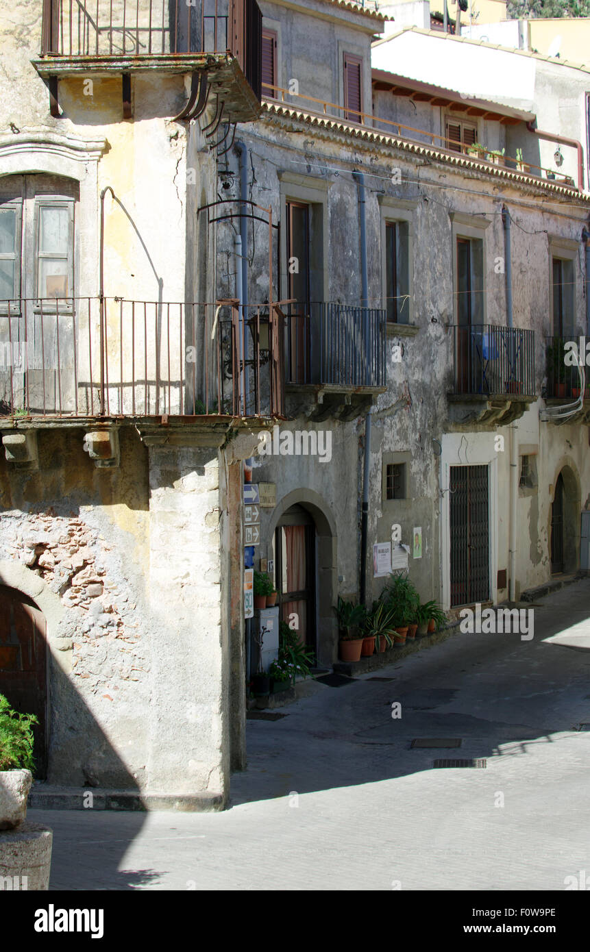 Sizilianisches Dorf in Sizilien, antike, mediterran, Weg von der Pate Stockfoto