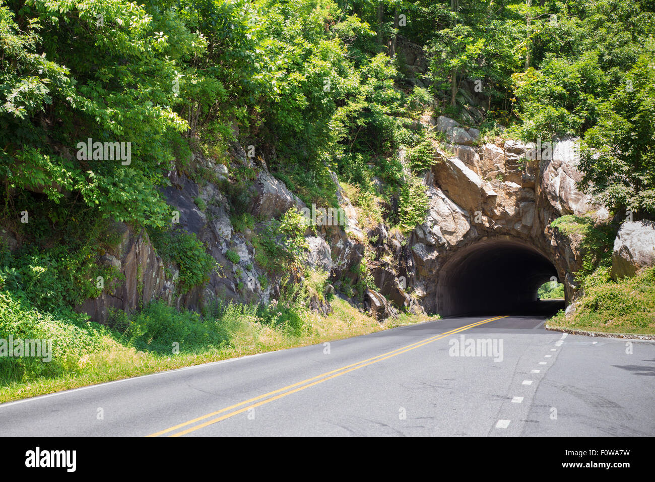 Skyline Drive Tunnel im Shenandoah National Park Stockfoto