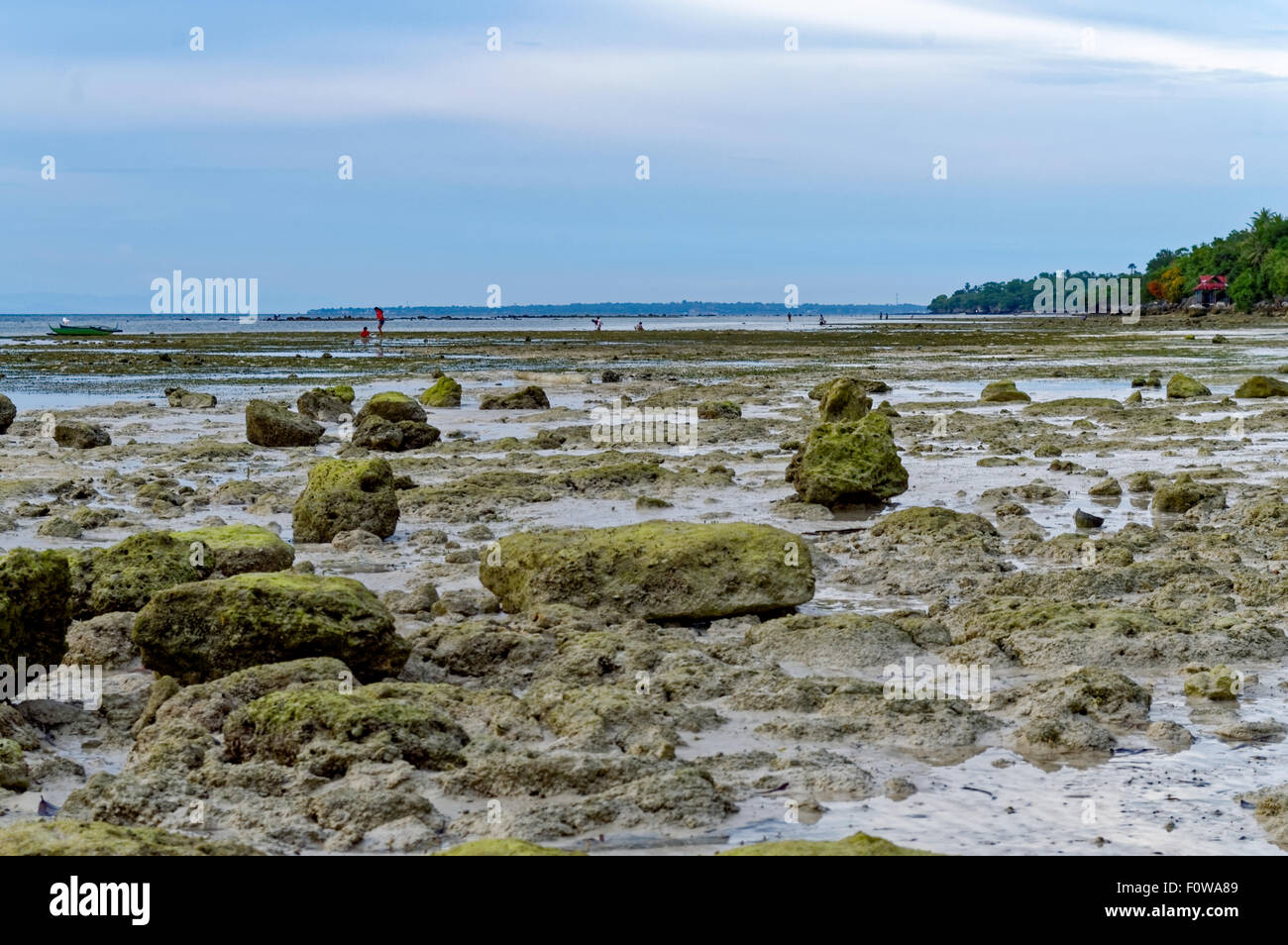 Felsformationen im Meer. Wenn Wasser nach außen zurückgehen, sind Felsformationen sichtbar für jedermann zu sehen Stockfoto