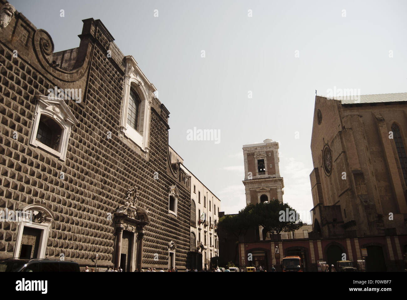 Kirchen "Gesù Nuovo" und "Santa Chiara" Napoli, Italien Stockfoto