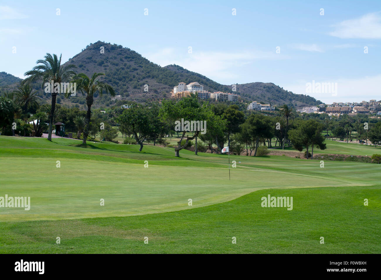 Das 18. Grün auf North Course, La Manga Club, La Manga, Murcia, Südspanien Ost, Europa Stockfoto