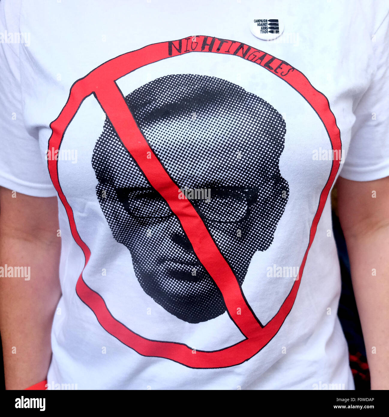 Politische T-shirts getragen von Demonstranten in des Volkes Versammlung gegen Sparpolitik März Central London mit: Atmosphäre wo: London, Vereinigtes Königreich bei: 20. Juni 2015 Stockfoto