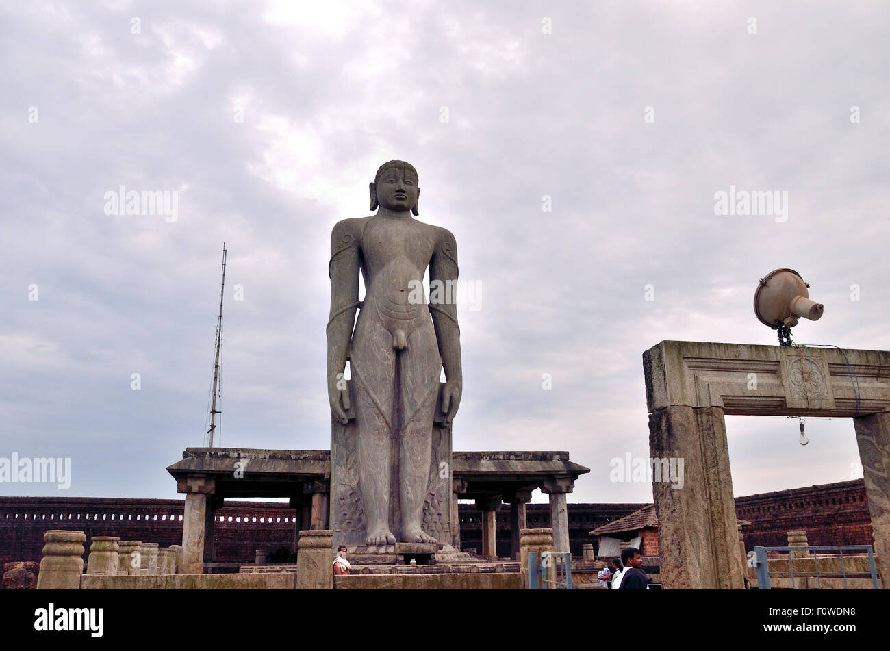 Gomateshwara oder Shri Bhagawan Bahubali Statue am Karkala Stockfoto