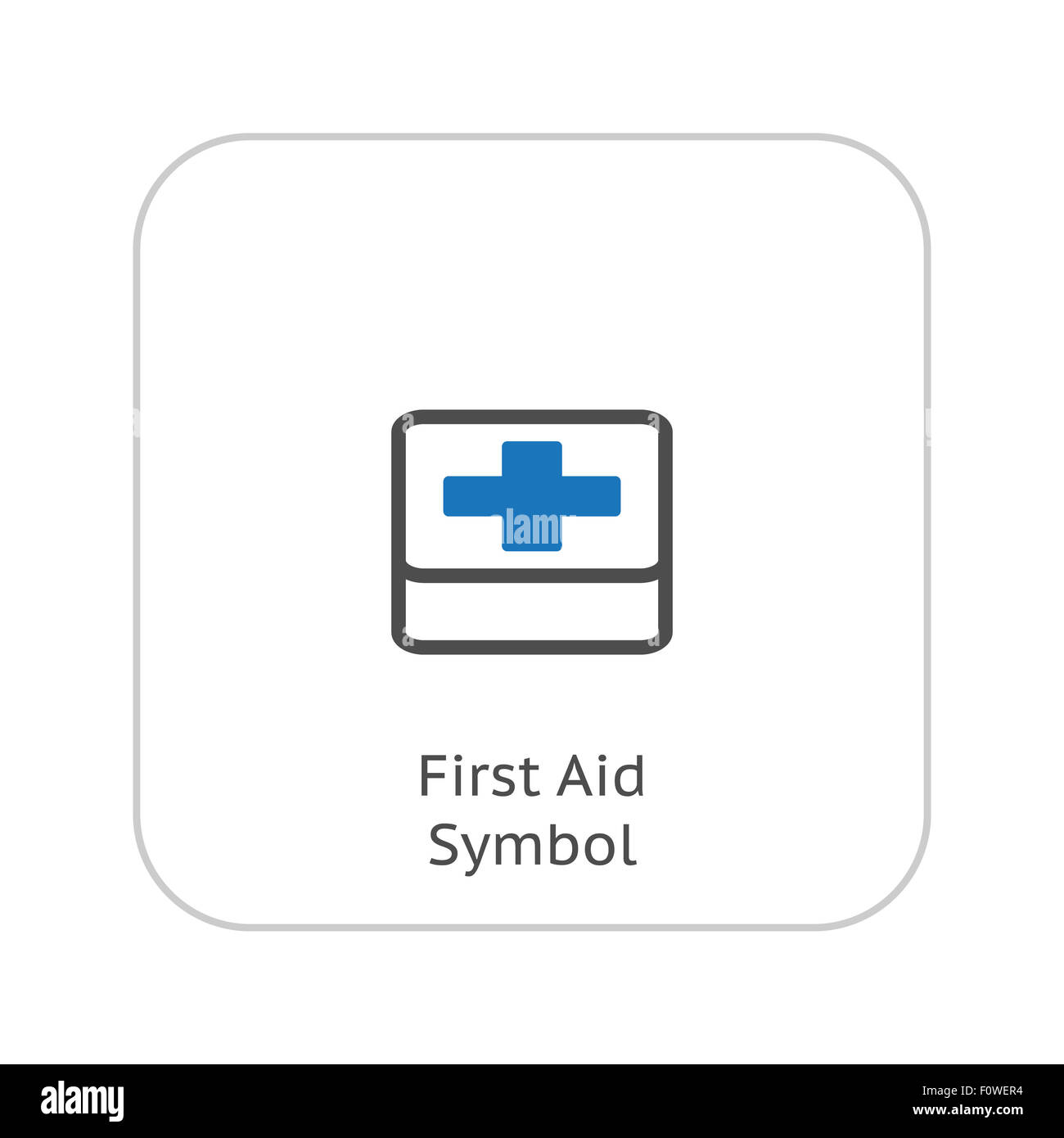 Erste-Hilfe-Symbol und medizinische Leistungen-Symbol. Flaches Design. Isoliert. Stockfoto