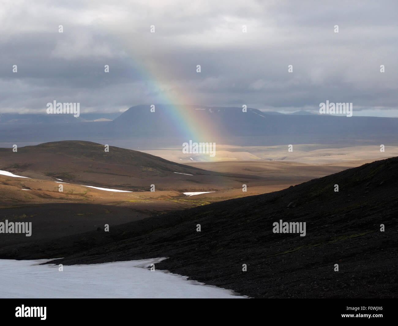 Regenbogen, Kerlingarfjöll, Island Stockfoto