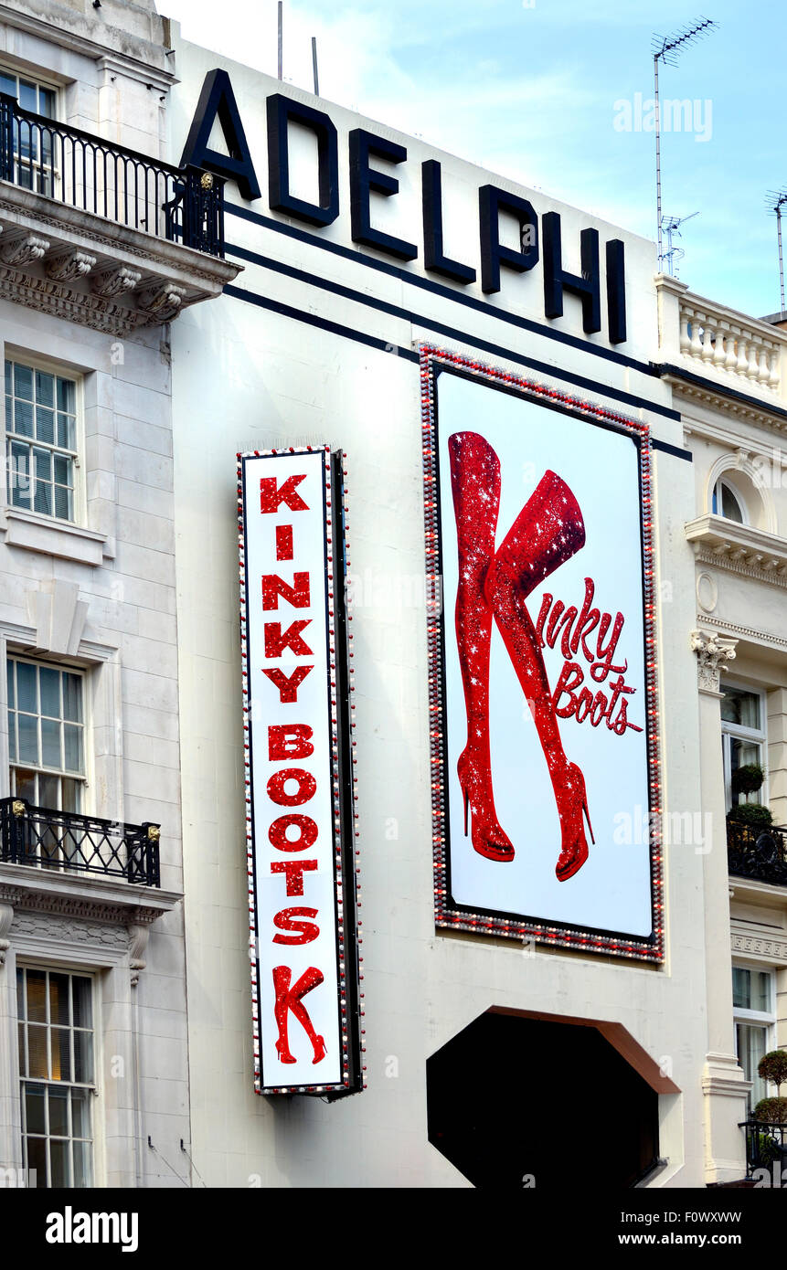 London, England, Vereinigtes Königreich. Kinky Boots musikalische am Adelphi Theatre, den Strang (August 2015) Stockfoto