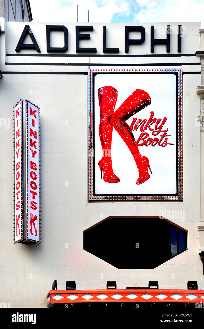 London, England, Vereinigtes Königreich. Kinky Boots musikalische am Adelphi Theatre, den Strang (August 2015) Stockfoto