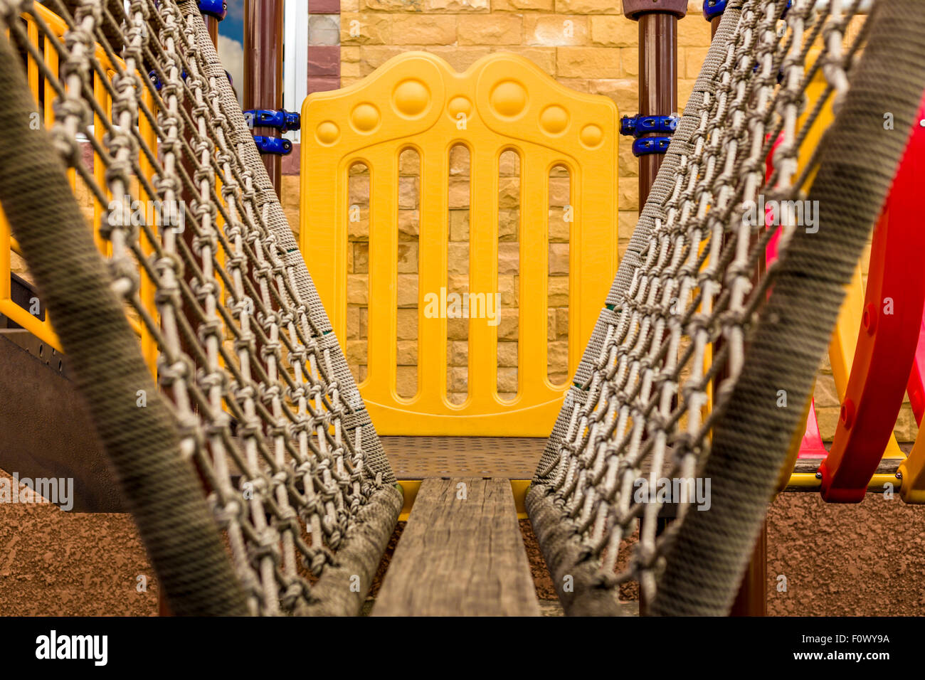 Nahaufnahme der Spielplatz, die einige interessante Details enthüllt. Stockfoto