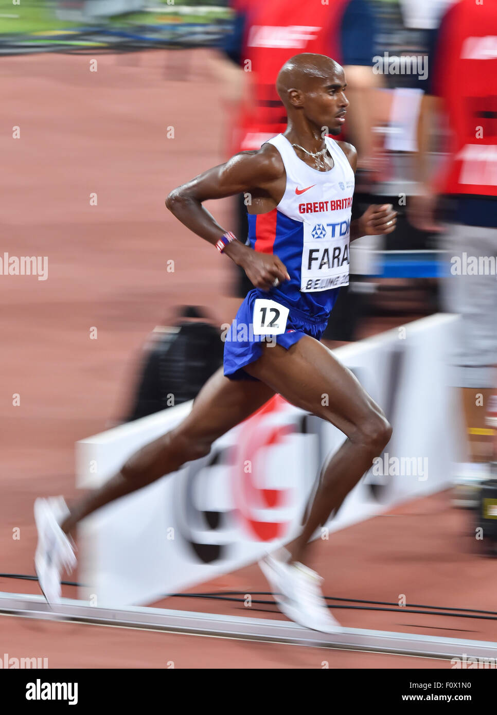 Peking, China. 22. August 2015. Mo Farah von Großbritannien in der mens 10 000 m-Finale bei Tag 1 der IAAF World Championships 2015 im Nationalstadion am 22. August 2015 in Peking, China. (Foto von Roger Sedres/Alamy Live-Nachrichten) Stockfoto