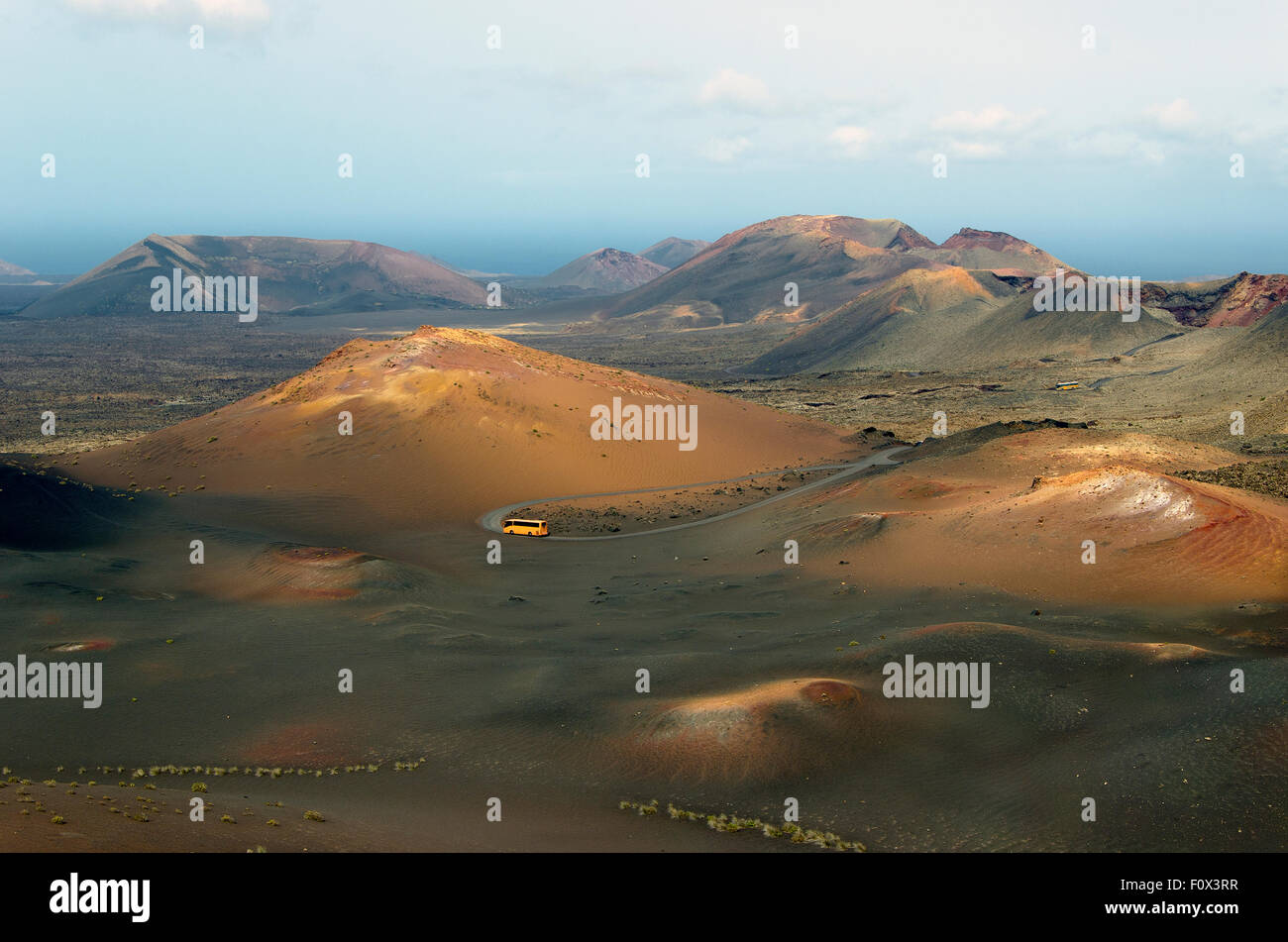 Vulkanische Landschaft des Nationalparks Timanfaya, Lanzarote. Stockfoto
