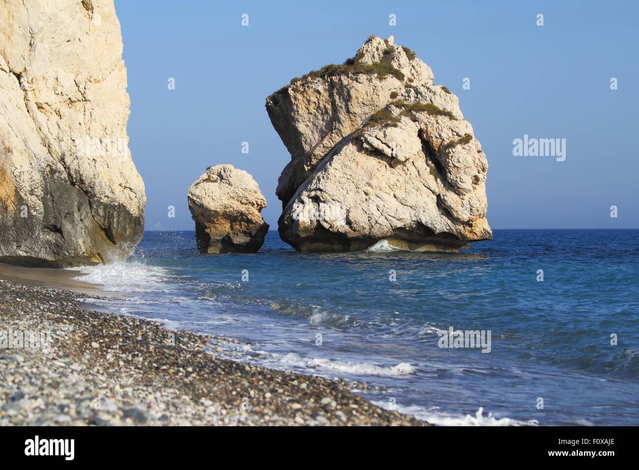 Petra Tou Romiou (Aphrodite Felsen) - Pahos Bezirk, Zypern Stockfoto
