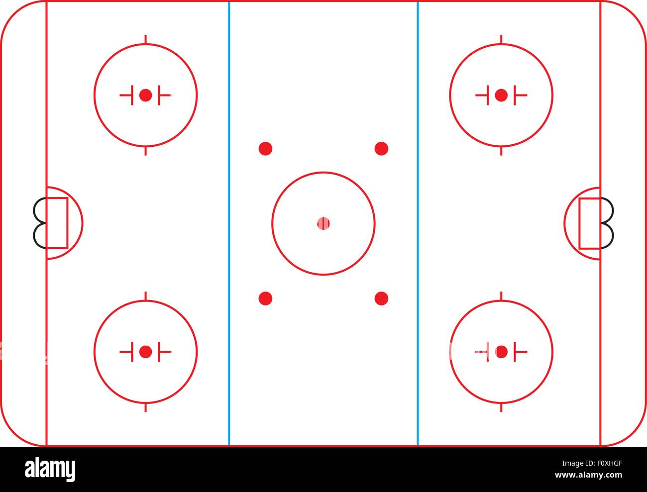 Ice Hockey Rink Diagramm. Vektor-Illustration. Stock Vektor