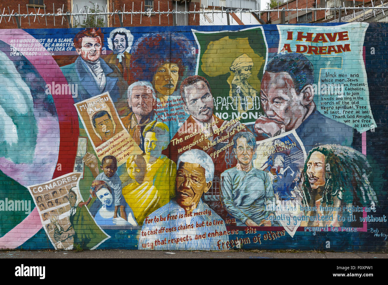 Politischen Wandmalereien, Belfast, Nordirland, Vereinigtes Königreich, Europa Stockfoto