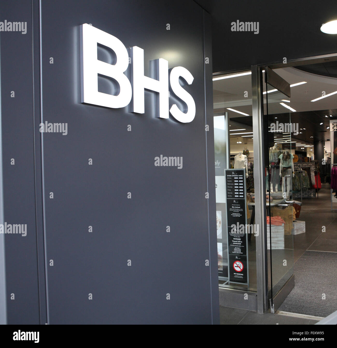 BHS Ladenschild UK Stockfoto