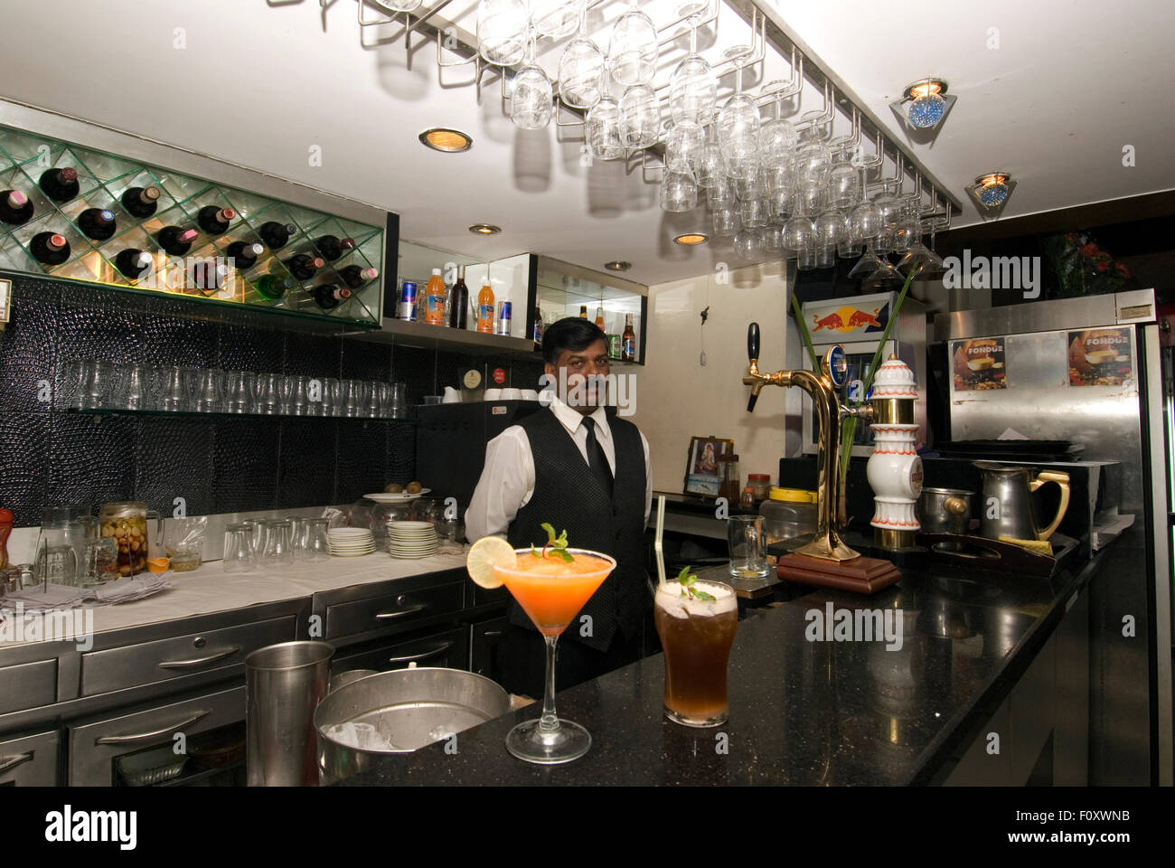 Das Bild der Mocambo Cafe drehte in Mumbai, Indien Stockfoto