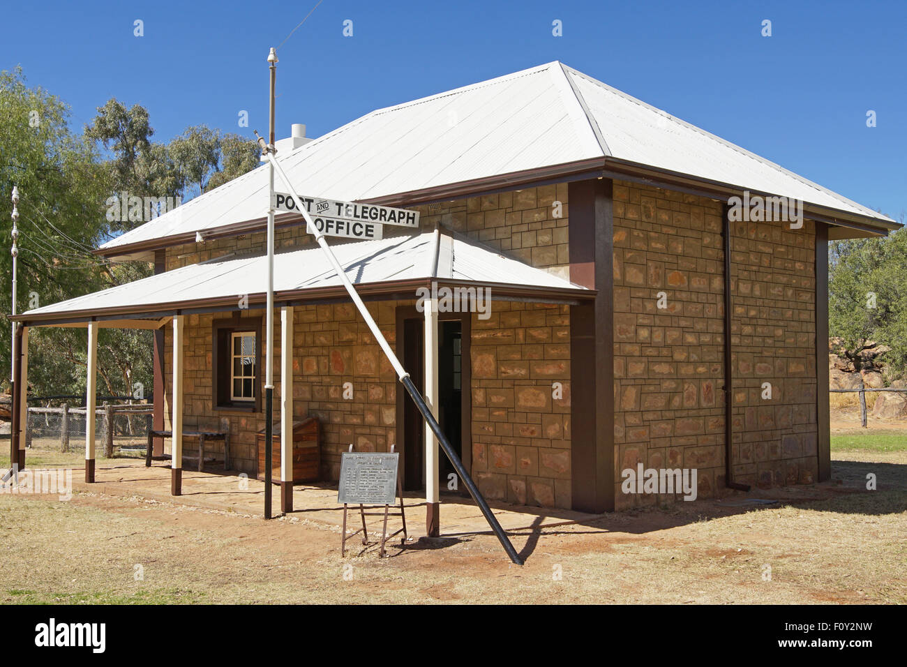 ALICE SPRINGS, Australien - 3. Mai 2015: Old Telegraph Station Museum am 3. Mai 2015 in Alice Springs, Australien Stockfoto