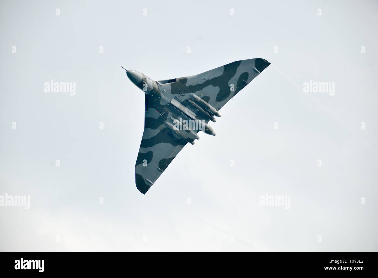 Vulcan in den Himmel fliegen eines seiner letzten Flüge-xh550 Stockfoto