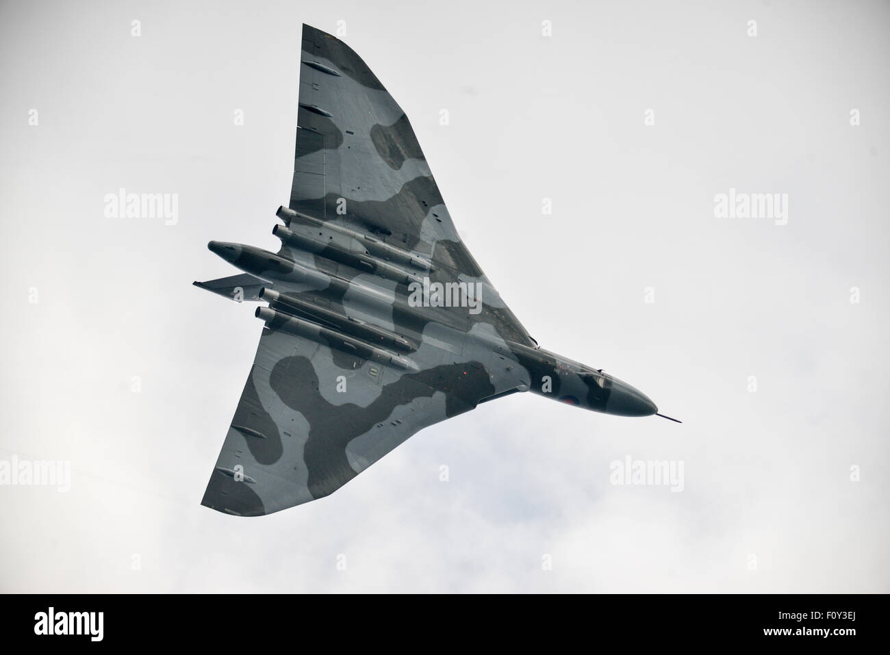 Vulcan in den Himmel fliegen eines seiner letzten Flüge-xh550 Stockfoto