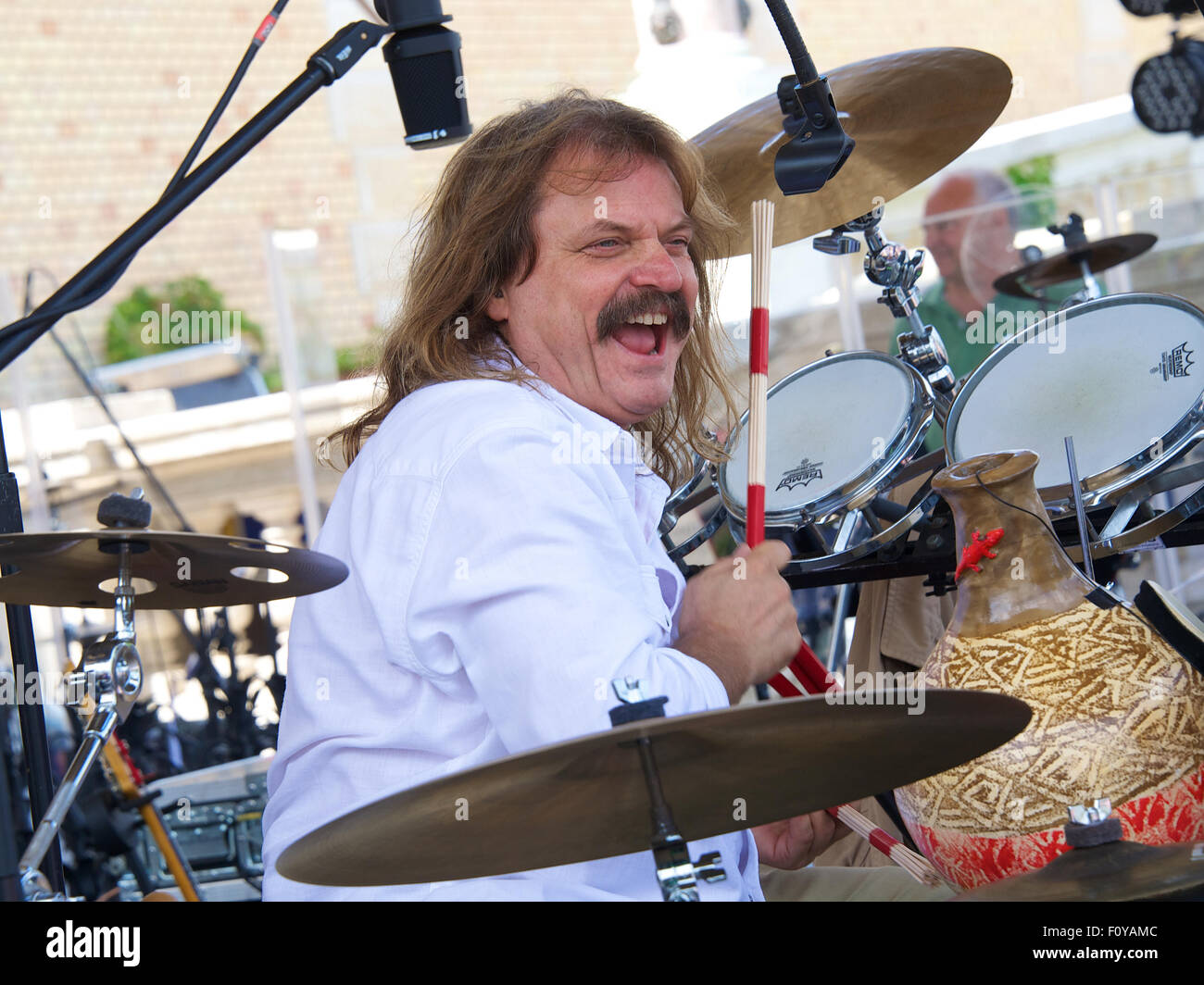 Budapest, Ungarn. 21. August 2015. Musiker und Komponist Leslie Mandoki