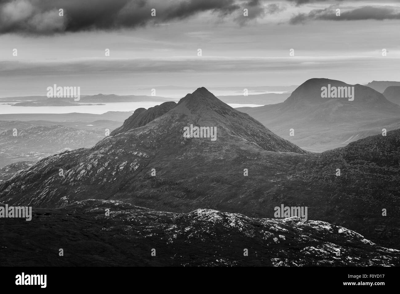 Beinn Dearg Bheag aus Ruadh Stac Mor, Fisherfield Wald, Schottland Stockfoto