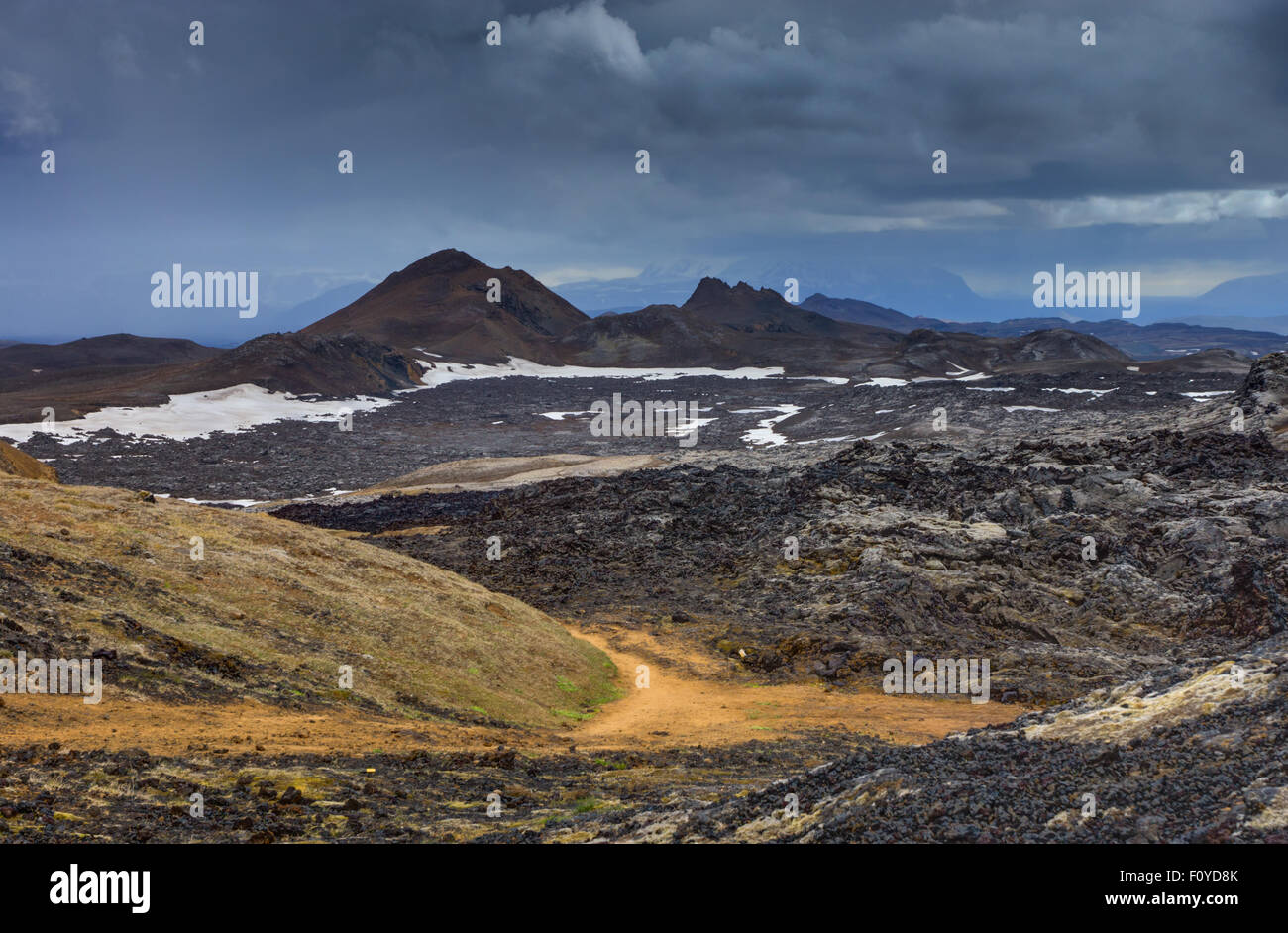 Vulkanlandschaft rund um Mount Krafla in Island Stockfoto