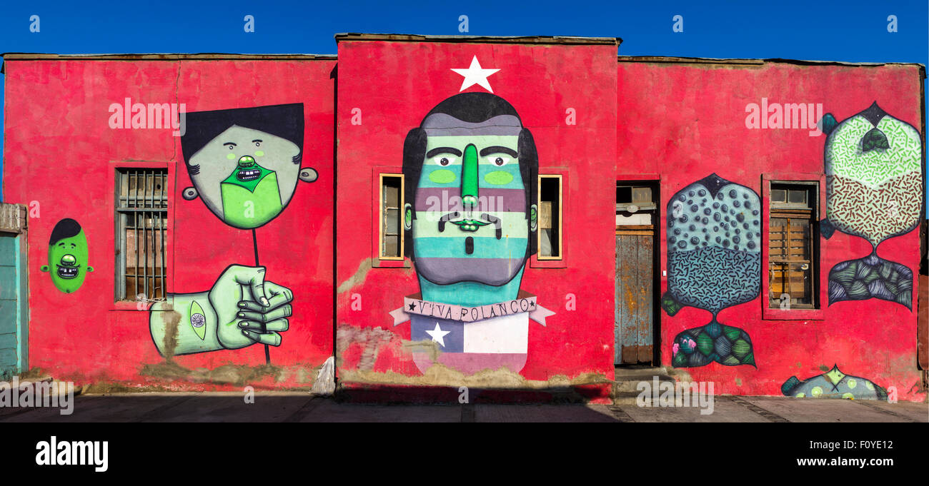 Street-Art, Graffiti, in Valparaiso, Chile Stockfoto