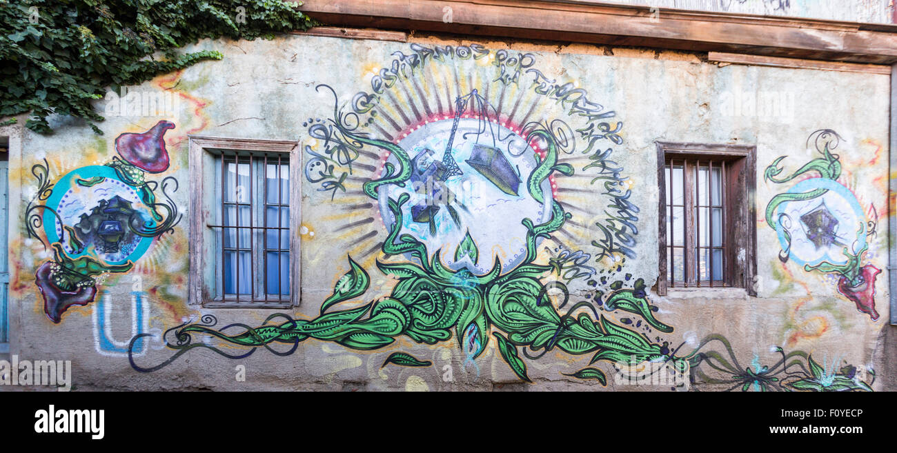 Street-Art, Graffiti, in Valparaiso, Chile Stockfoto