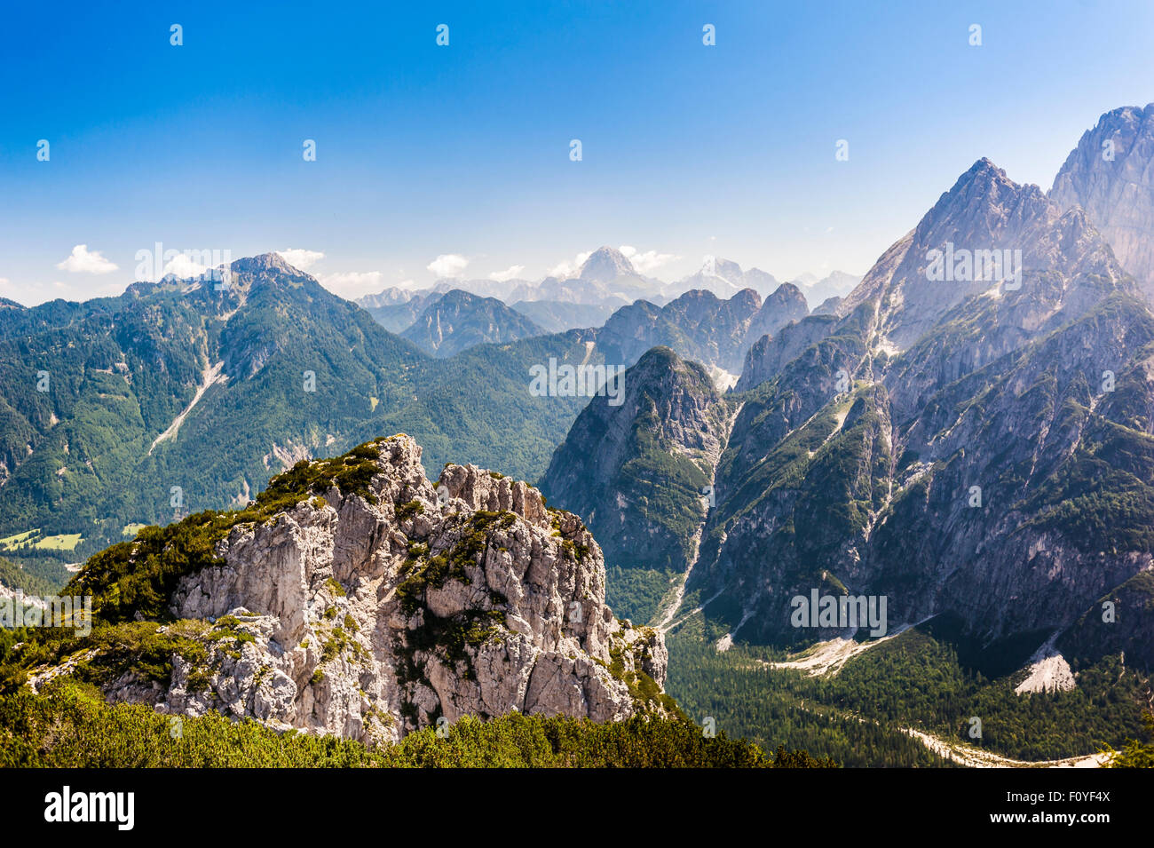 Berglandschaft in den Julischen Alpen in Friaul, Italien Stockfoto